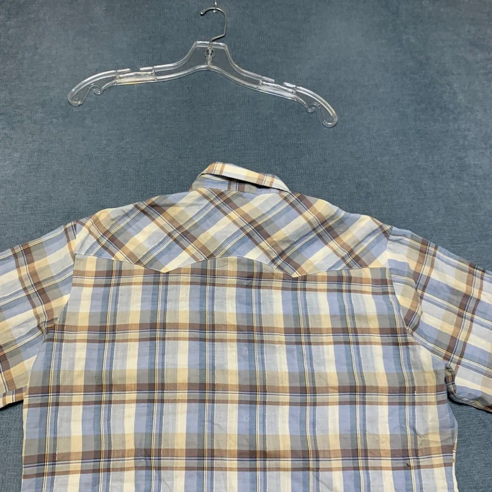 Levi's Western Shirt Men Large Multicolor Plaid Cowboy Rodeo Collared Snap Front